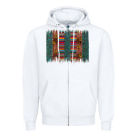 White sunflower serape brush stroke Zipper Hoodie - Artiststas