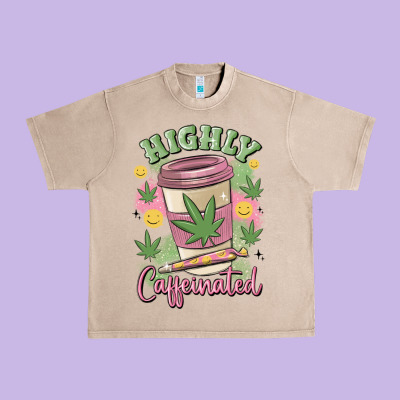 Highly Caffeinated Urban Heavy Tee Designed By Maliassmallbusiness