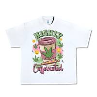 White highly caffeinated Urban Heavy Tee - MaliasSmallBusiness