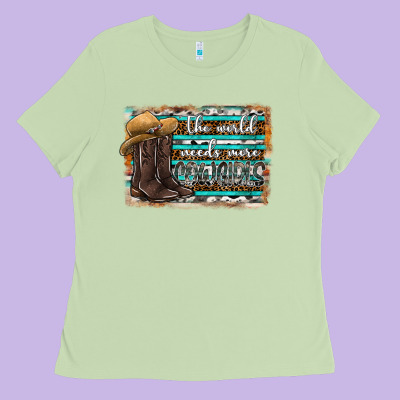 The World Needs More Cowgirls Ladies Tee Designed By Sublimationcraftshop