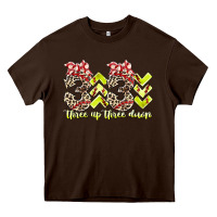 Chocolate Brown three up theree down softball Heavy Core Tee - RacoonDesign