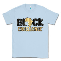 Dusty Blue black excellence Classic Tee - MaliasSmallBusiness