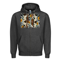 Charcoal Heather sunflower cowhide brush stroke Zipper Hoodie - Artiststas