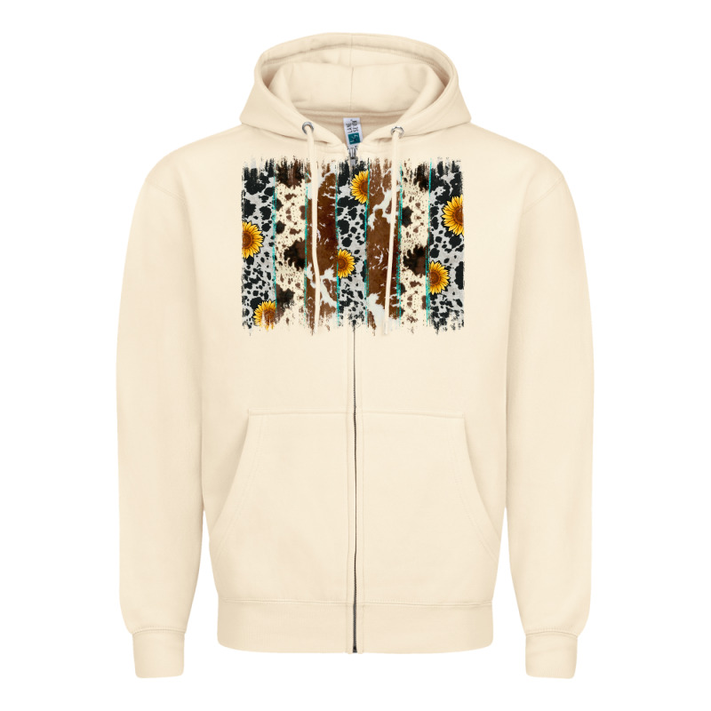 Sunflower Cowhide Brush Stroke Zipper Hoodie by Artiststas | Teevron