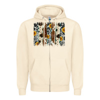 Sandshell sunflower cowhide brush stroke Zipper Hoodie - Artiststas
