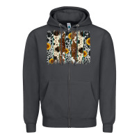 Smoke sunflower cowhide brush stroke Zipper Hoodie - Artiststas