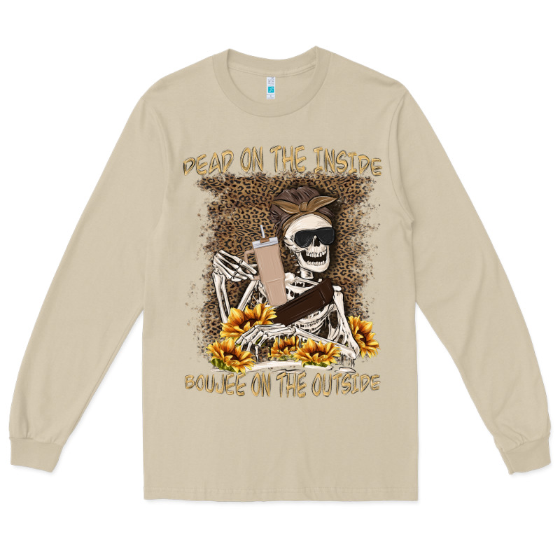 Dead Inside Boujee Outside Long Sleeve Tee by MaliasSmallBusiness | Teevron