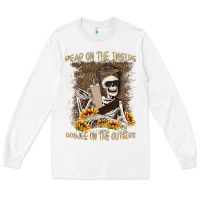 White dead inside boujee outside Long Sleeve Tee - MaliasSmallBusiness