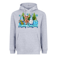 Heather Grey merry christmas gnomes Heavyweight Hoodie - texasbilliewilder