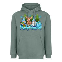Sage merry christmas gnomes Heavyweight Hoodie - texasbilliewilder
