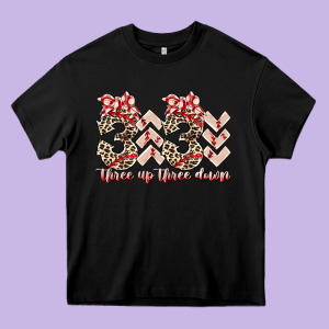 Three Up Theree Down Heavy Core Tee Designed By Racoondesign