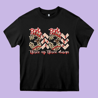 Three Up Theree Down Heavy Core Tee Designed By Racoondesign