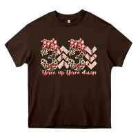 Chocolate Brown three up theree down Heavy Core Tee - RacoonDesign