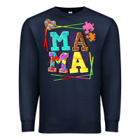 Navy Autism Mama Premium Sweatshirt - NancyCooperArtShop
