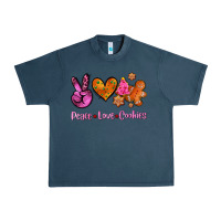 Midnight Navy peace love cookies Urban Heavy Tee - AdoDesignShop
