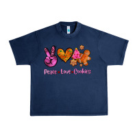 Navy peace love cookies Urban Heavy Tee - AdoDesignShop