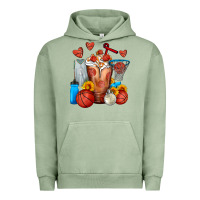 Pigment Oil Green Basketball Sunflower Frappe Urban Hoodie - FaDigitalArtStudio