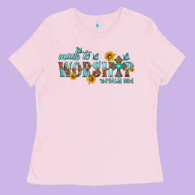 Made To Worship With Sunflowers Ladies Tee Designed By Hra Design Shop