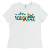 White made to worship with sunflowers Ladies Tee - HRA Design Shop