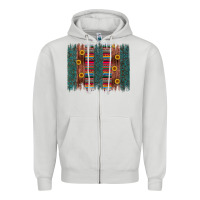 Dove Grey sunflower serape brush stroke Zipper Hoodie - Artiststas