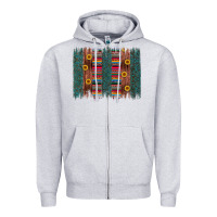 Heather Grey sunflower serape brush stroke Zipper Hoodie - Artiststas