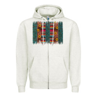 Oatmeal Heather sunflower serape brush stroke Zipper Hoodie - Artiststas