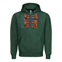 Sports Green sunflower serape brush stroke Zipper Hoodie - Artiststas