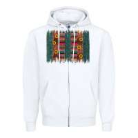 White sunflower serape brush stroke Zipper Hoodie - Artiststas