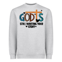 Heather Grey god is still waiting your story Heavyweight Sweatshirt - MaliasSmallBusiness