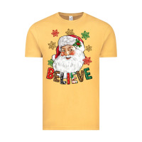 Vintage Mustard Believe Christmas Vintage Tee - NancyCooperArtShop