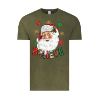 Vintage Olive Believe Christmas Vintage Tee - NancyCooperArtShop
