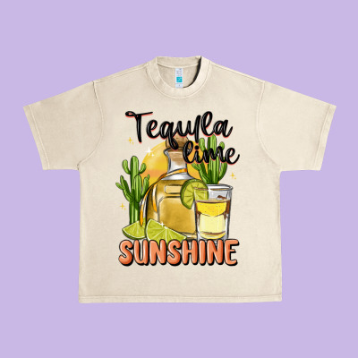 Tequila Lime Sunshine Urban Heavy Tee Designed By Maliassmallbusiness