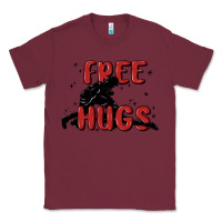 Burgundy free hugs Classic Tee - MaliasSmallBusiness