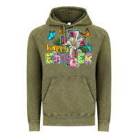 Vintage Olive happy easter cross Vintage Hoodie - BarkalooDesign