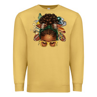 Antique Gold american football afro messy bun Premium Sweatshirt - texasbilliewilder