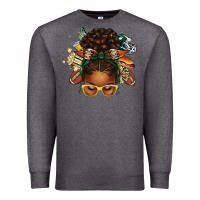 Charcoal Heather american football afro messy bun Premium Sweatshirt - texasbilliewilder