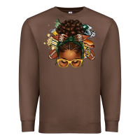 Chestnut american football afro messy bun Premium Sweatshirt - texasbilliewilder