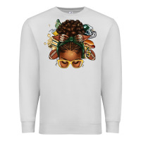 Dove Grey american football afro messy bun Premium Sweatshirt - texasbilliewilder