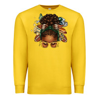 Lemon american football afro messy bun Premium Sweatshirt - texasbilliewilder