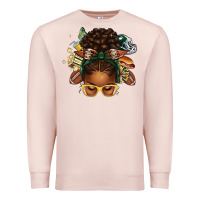 Pale Pink american football afro messy bun Premium Sweatshirt - texasbilliewilder