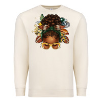 Sandshell american football afro messy bun Premium Sweatshirt - texasbilliewilder