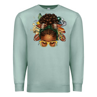 Seafoam american football afro messy bun Premium Sweatshirt - texasbilliewilder