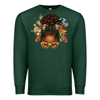 Sports Green american football afro messy bun Premium Sweatshirt - texasbilliewilder
