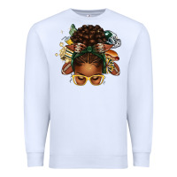 White american football afro messy bun Premium Sweatshirt - texasbilliewilder