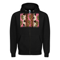 Black cactus leopard cowhide brush stroke Zipper Hoodie - Artiststas