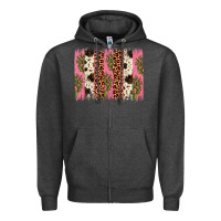 Charcoal Heather cactus leopard cowhide brush stroke Zipper Hoodie - Artiststas