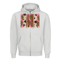 Dove Grey cactus leopard cowhide brush stroke Zipper Hoodie - Artiststas