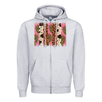 Heather Grey cactus leopard cowhide brush stroke Zipper Hoodie - Artiststas