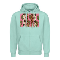 Seafoam cactus leopard cowhide brush stroke Zipper Hoodie - Artiststas
