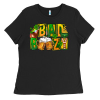 Black bad boozy st patricks Ladies Tee - FaDigitalArtStudio